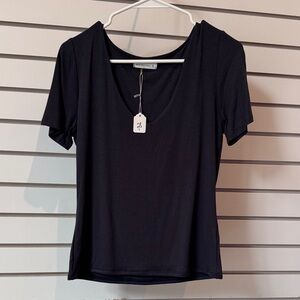 Navy Scoop Neck Tee by wasabi + mint